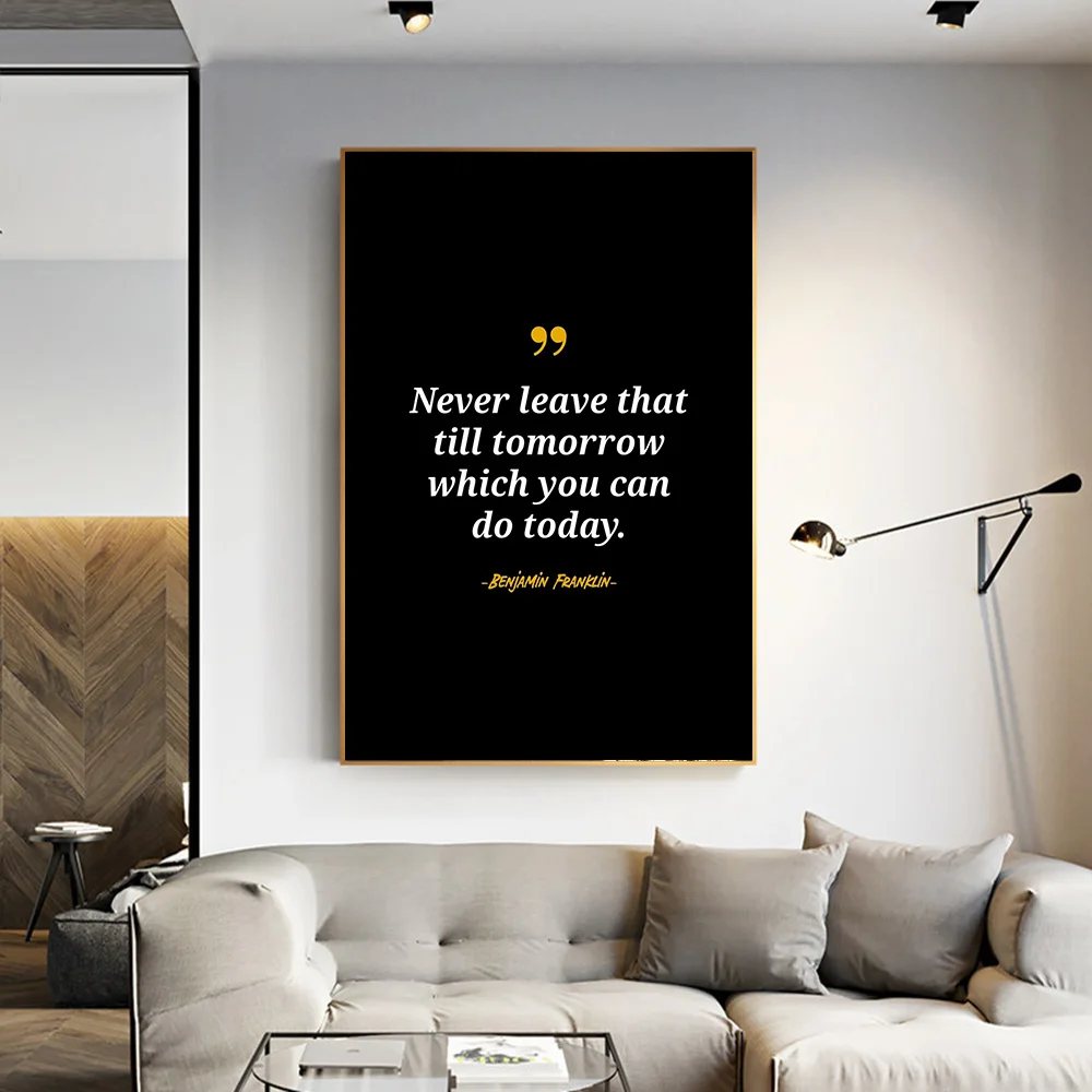 Benjamin Franklin Quote Picture Inspirational Wall Art Canvas Print Black White Poster for Garden Living Room Home Decor Cuadros