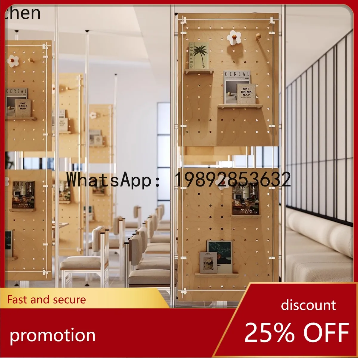YFY Aluminum Profile Restaurant Exhibition Hall Ceiling-Free Perforated Board Screen Partition Decorative Shelf Display Rack
