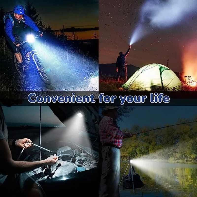 Mini LED Keychain Flashlights Multifunctional Portable COB Work Light USB Charging Camping Lamp Outdoor Torch Fishing Lantern