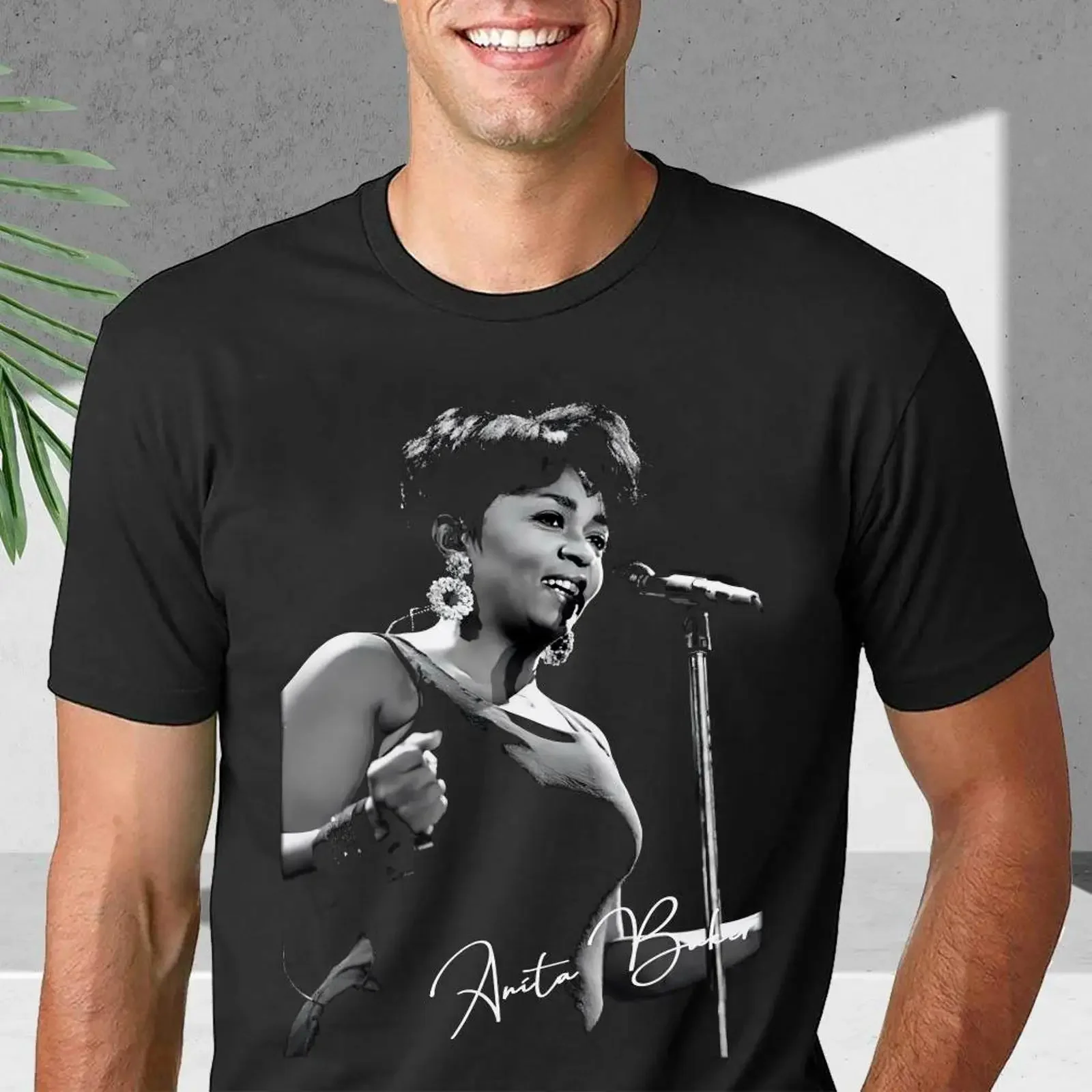 Anita Baker Signature Black T Shirt S 3XL Q76348 vintage Washed Casual Stretched Comfortable Versatile graphic streetwear