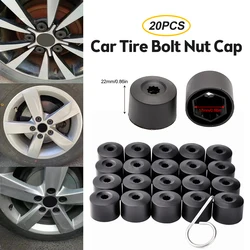 20PCS Car Tire Bolt Nut Cap Plastic Hub Cap for VW Jetta Golf MK5 Passat B6 Wheel Lug Bolt Center Nut Cover Dust Proof Protector