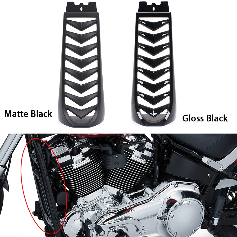 Motorcycle Part Gloss Black Front Chin Fairing Spoiler Lower Radiator Cover For Harley Softail Street Bob Breakout Fat Bob 2018+