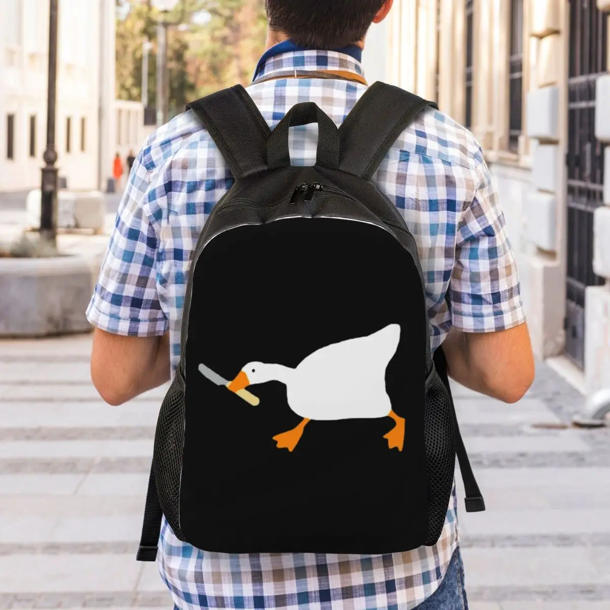 Goose With Knife - Peace Was Never An Option Backpack Student Boys Girls BookBag School Bag Computer Shoulder Bags