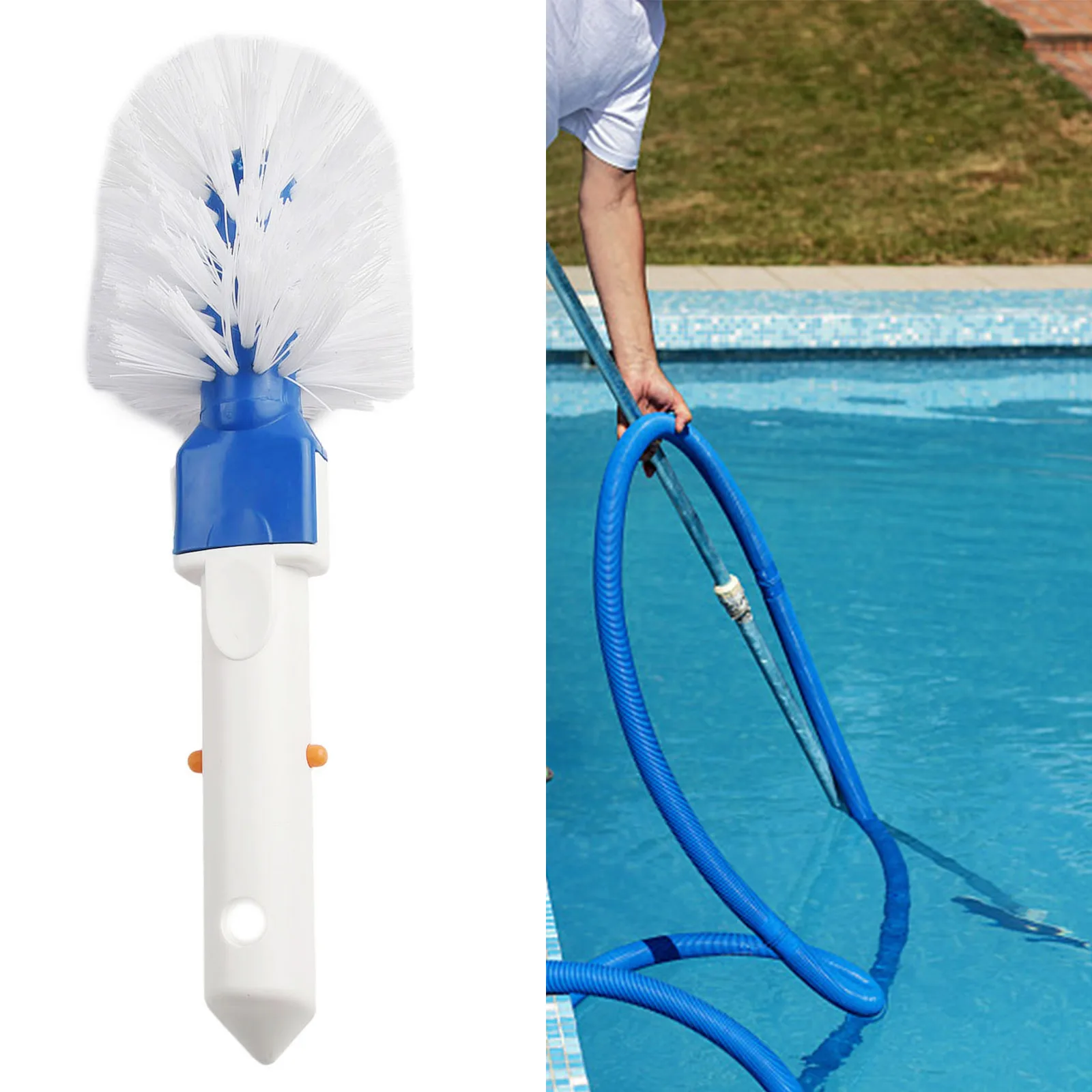 High Quality For Cleaning Spa Pond Pool Corner Brush Hand Tools Pool Step Cleaning Round Brushes Easy To Install