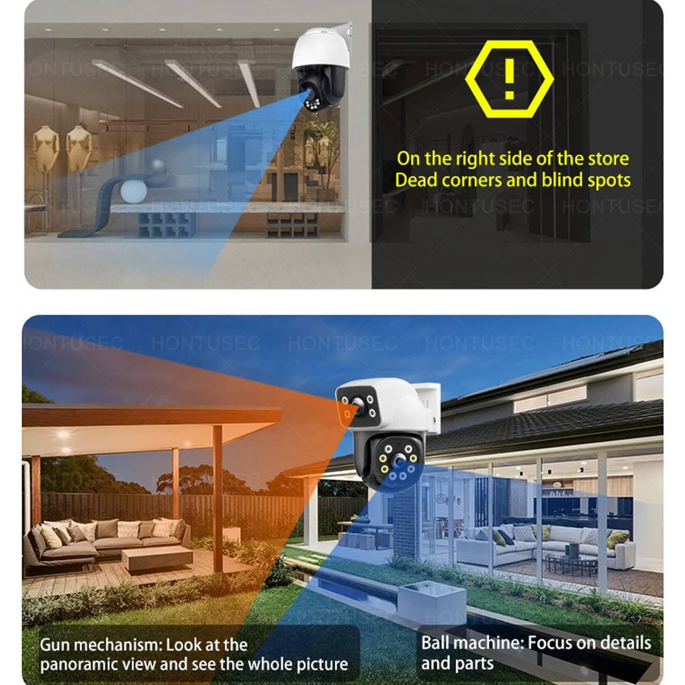 OKAM 4K 8MP Doppia Lente Doppio Schermo WIFI PTZ 2K 4MP Telecamera di Sicurezza Senza Fili Esterna IP66 Auto Tracking Telecamere di Sorveglianza