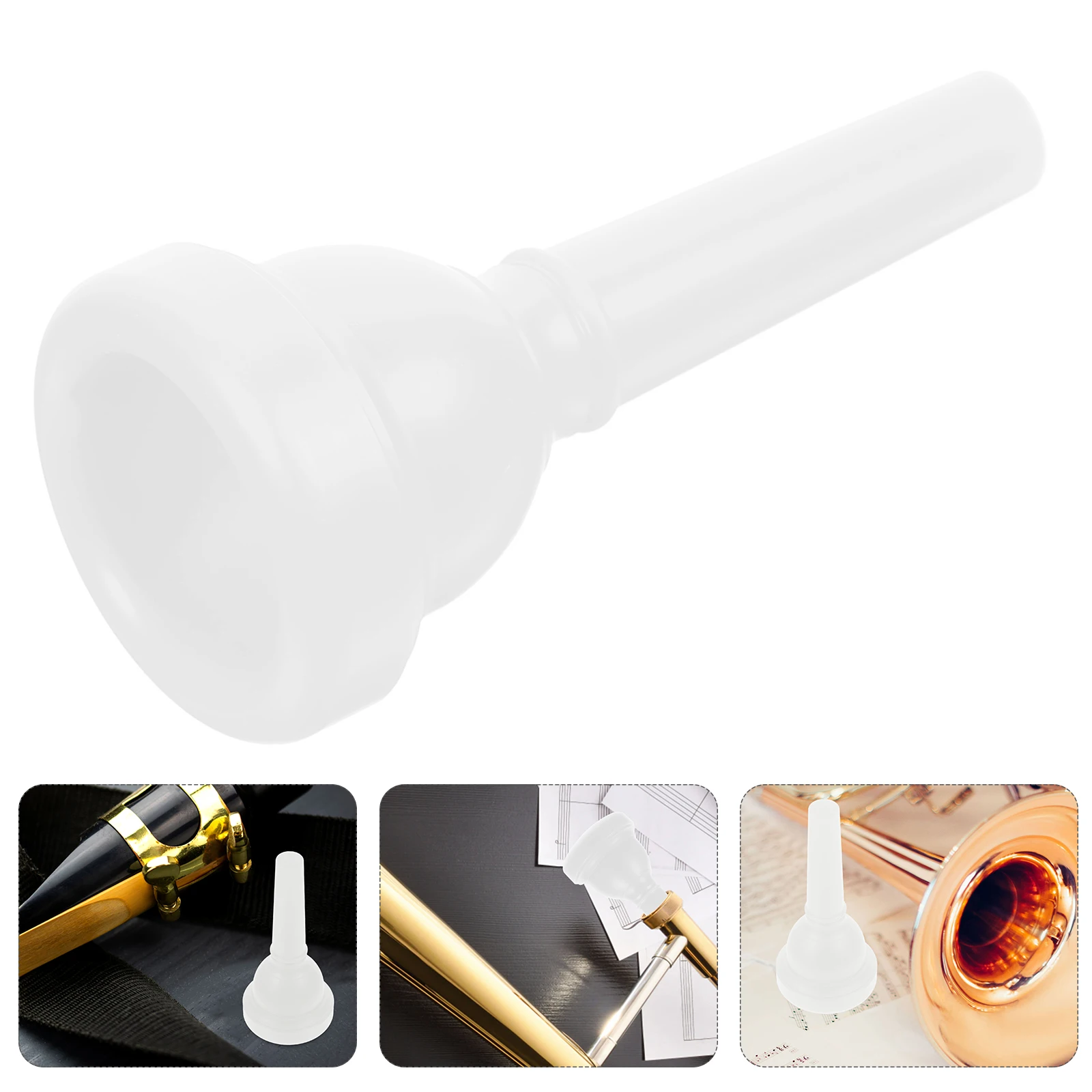 

Trombone Mouthpiece Instrument Beginner Copper Pipe for Plastic Mouthpieces Musical Instruments White
