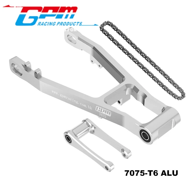 GPM MX3057 ALUMINIUM 7075 EXTEND SWING ARM (+ 30 MM) + PULL STANGE + KETTE FÜR LOSI 1/4 PROMOTO MX SM MOTORRAD RC Upgrade