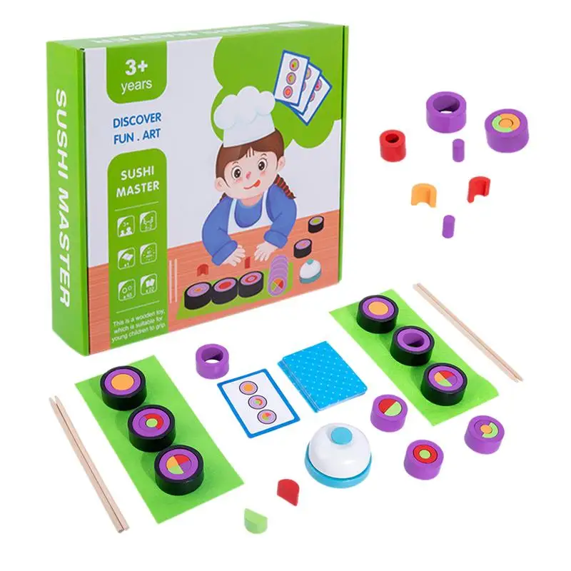 

Sushi Slicing Play Food Set Educational Wooden Kitchen Toys For Pretend Play Interactive Early Learning Sushi Set For Hands-on