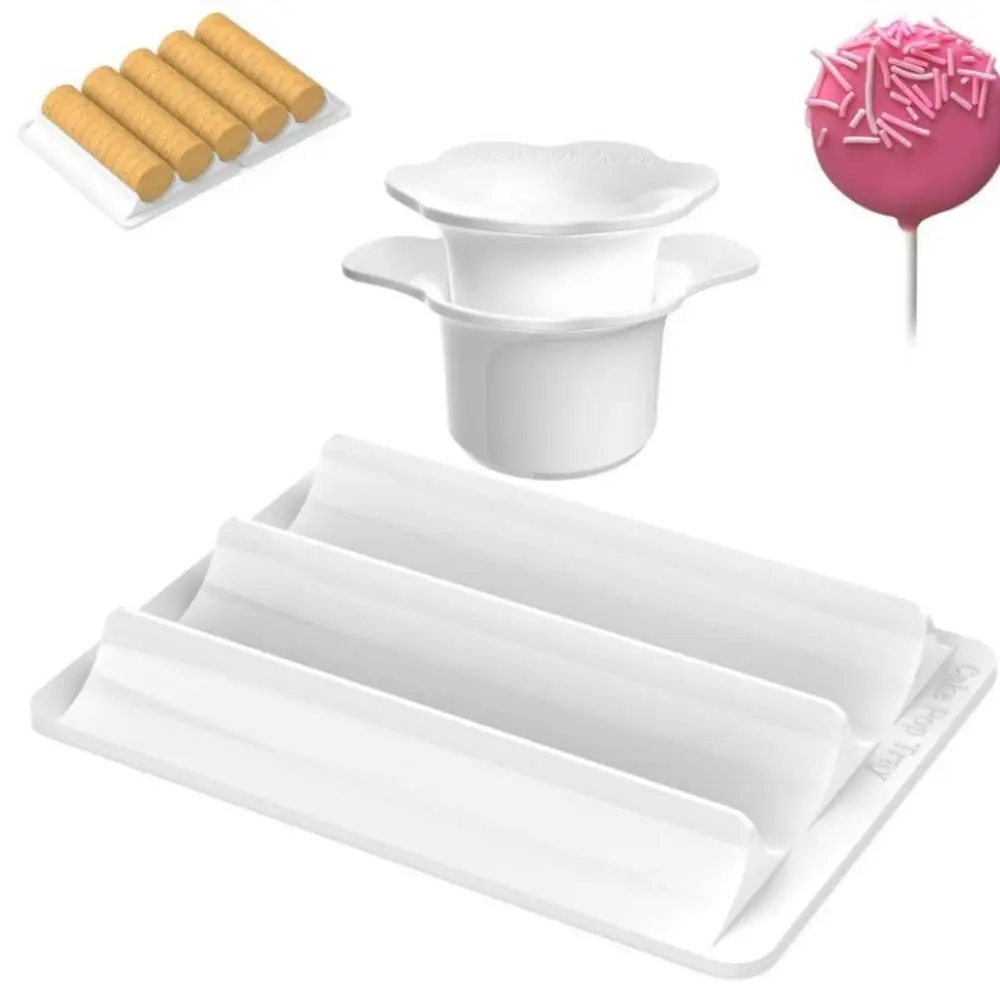 Circle Shape Circle Cake Pop Mold Set Handmade Reusable Round Cake Pop Mold with Base Tray Cake Stick Push Rods