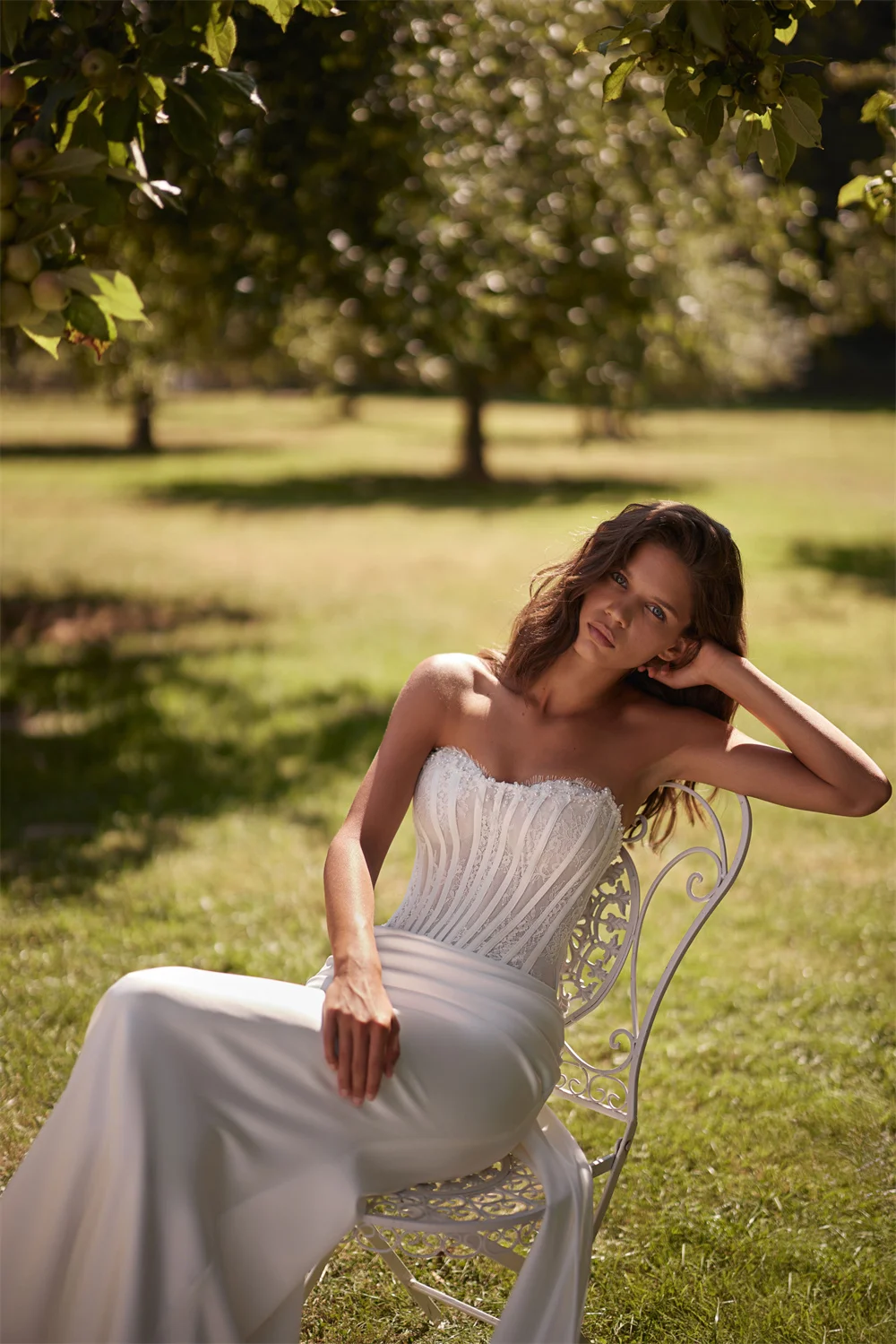 Suknia ślubna Kyoto z białą koronką, odpinana kurtka, krój syreny, sznurowana, vestidos de noiva, długa suknia wieczorowa z trenem, kolekcja 2025