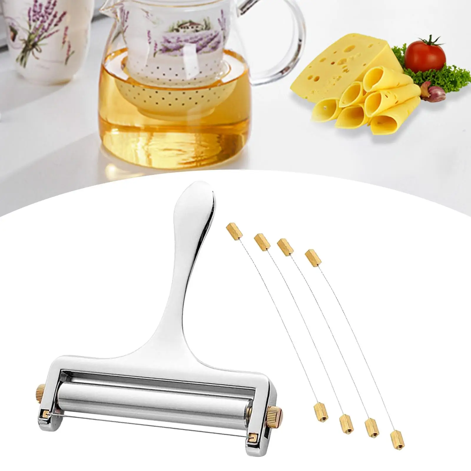 Cheese Kitchen Cooking Butter Cutter for 4 Cutting Wires Included