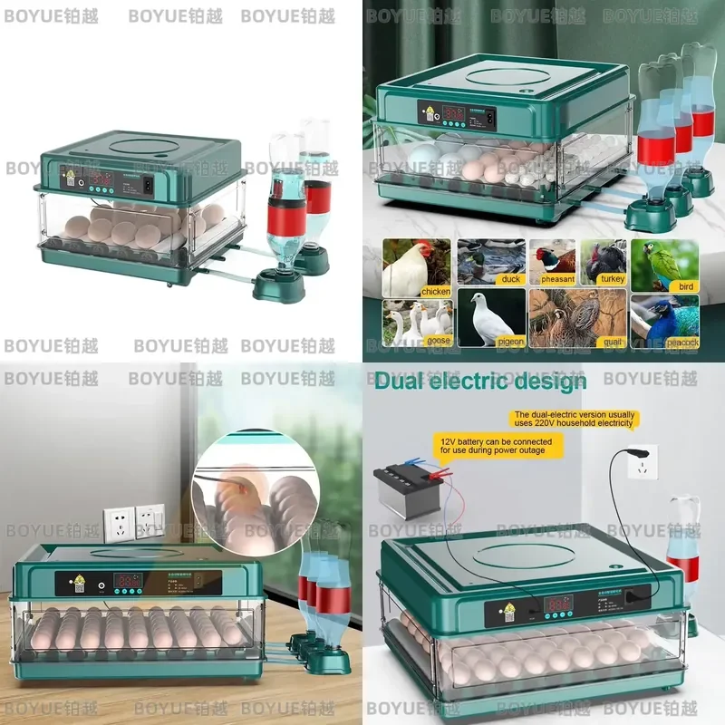 12 Chicken Egg Farm Bird Quail Geese Poultry Egg Incubator Fully Automatic Turning Hatching Brooder Farm Hatcher Incubation