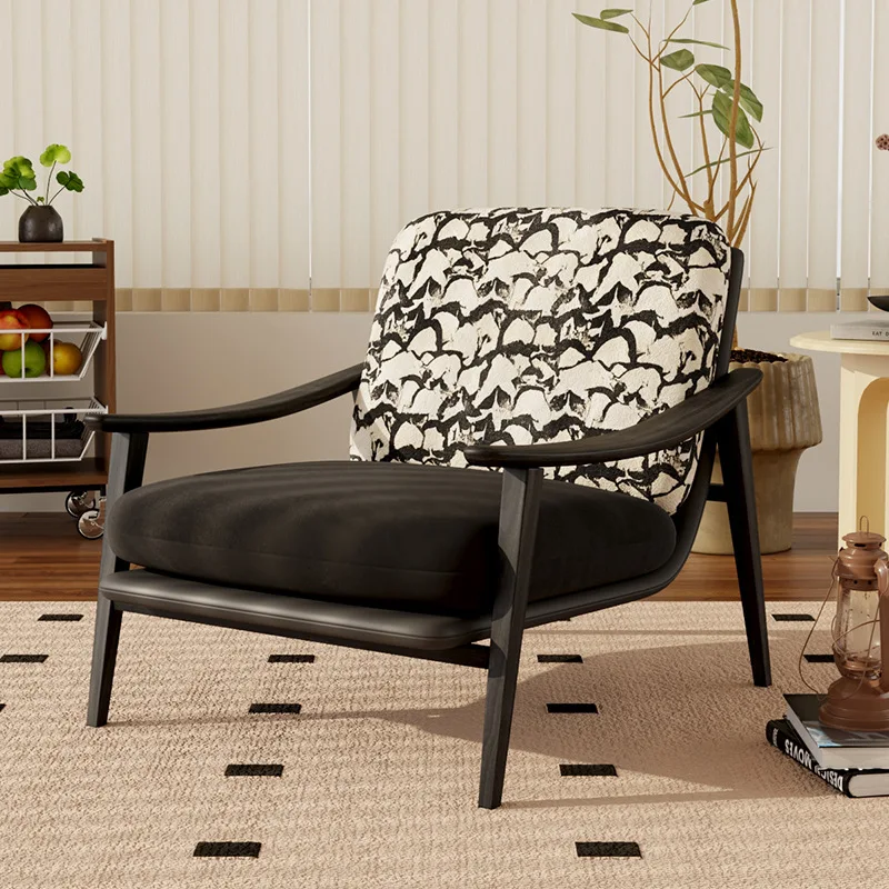 Sedia retrò francese medievale, divano singolo in legno massello di frassino