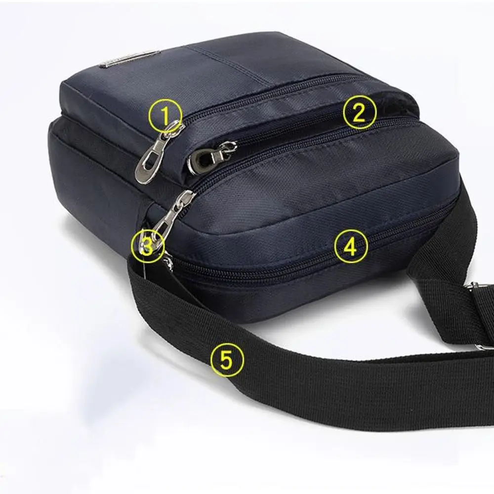 

Oxford Cloth Men's Shoulder Bag Multi Layer Waterproof Male Crossbody Bags with Zipper Large Capacity Messenger Bag Commute