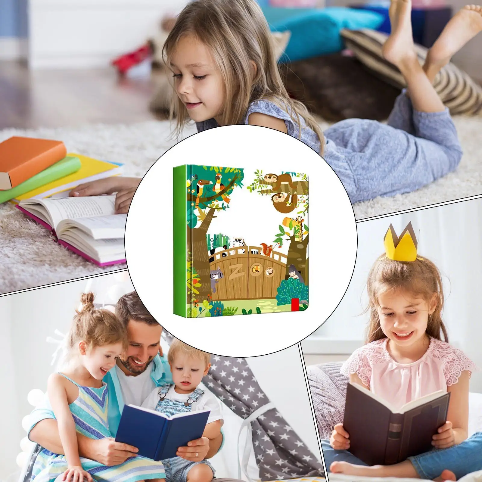 Preschool Learning Books 3D Educational Storybook Animal Theme Hardcover Interactive Board Books For Reading Speech Kids Boy