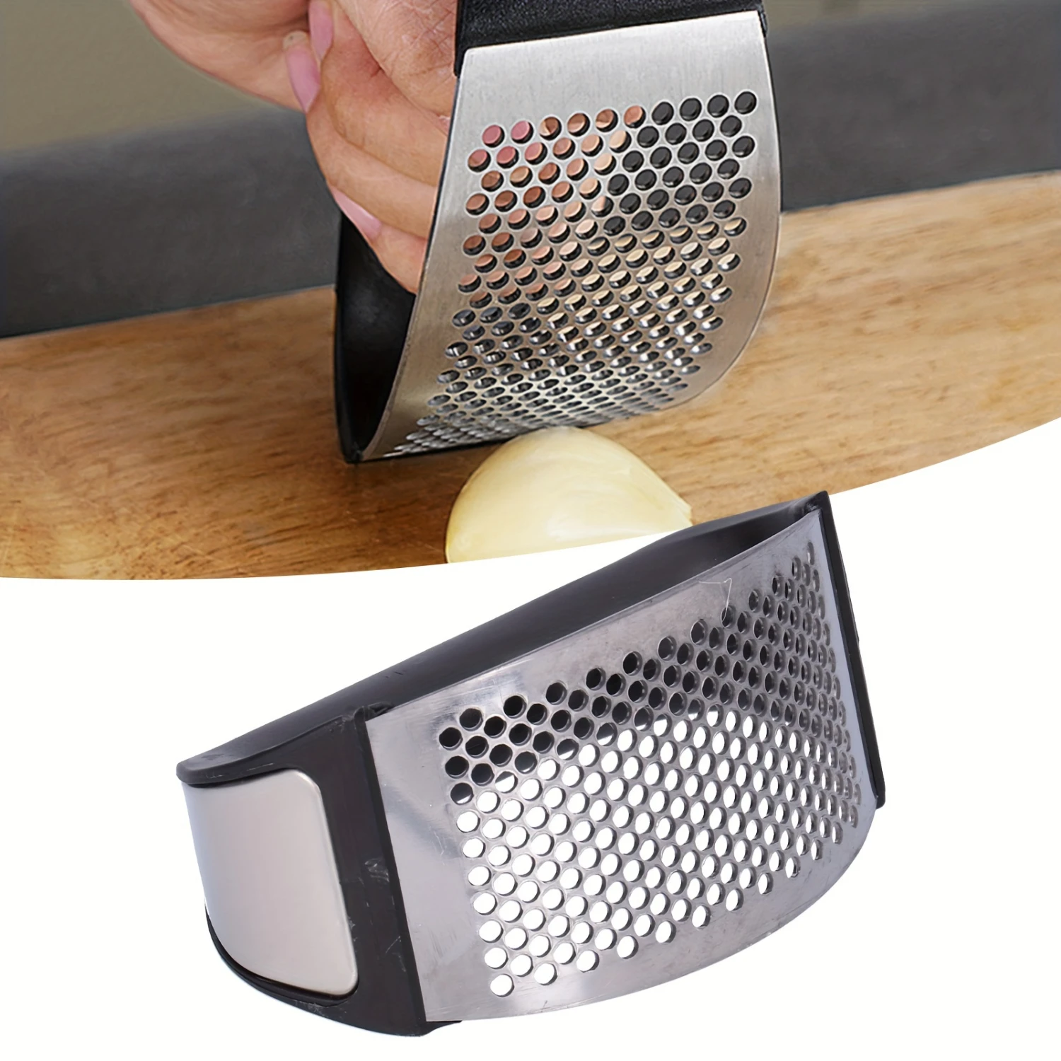 garlic press hand press stainless steel push-type garlic press (garlic press with steel edge )