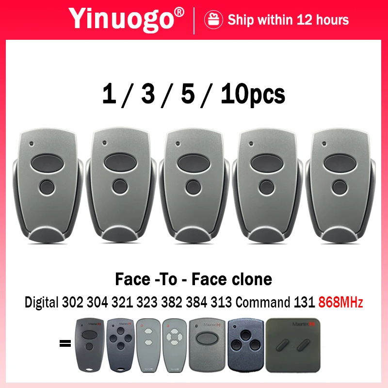 1-10pcs 868MHz Garage Remote Control Digital 304 302 384 382 313 321 323 868 Gate Opener Hand Transmitter