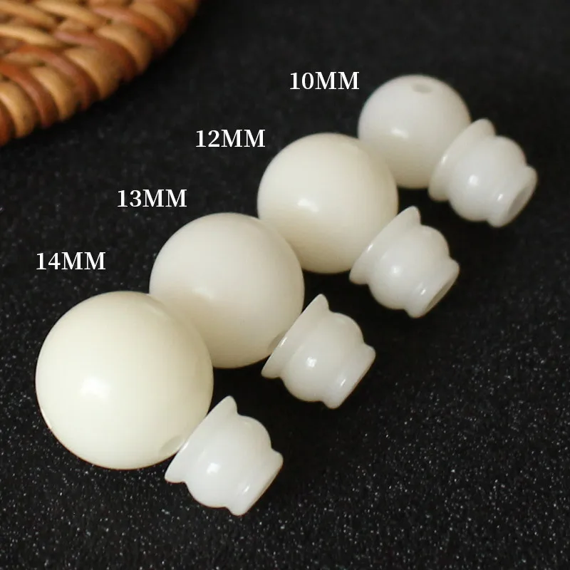 5 Juegos de semillas de Bodhi naturales, cuentas conectoras de tres agujeros blancas pulidas, extremo de joyería de 10-16mm, dijes de hebilla de tres vías, fabricación de joyas DIY