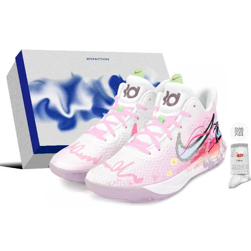 

【Customize】Nike KD Trey 5 IX Vintage Basketball Shoes Men Low-top Pink/white Sneakers shoes DJ6922-100