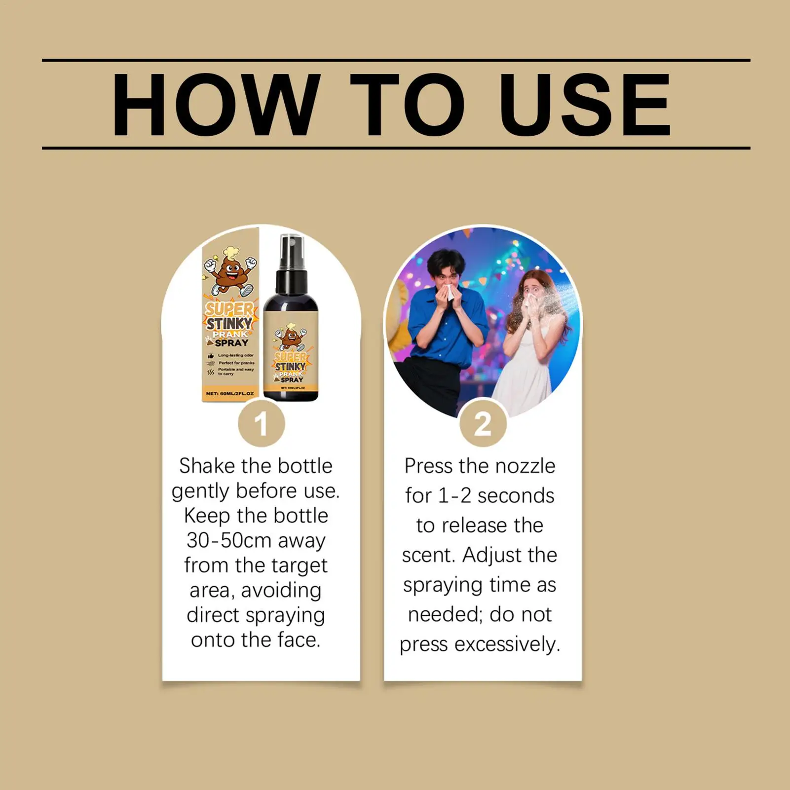 60ml Poop Spray Creative Liquid Fart Gag Prank Joke Spray Funny Toy Non-Toxic Stink Bombs Extra Strong Smelly Stinky Gas Spray