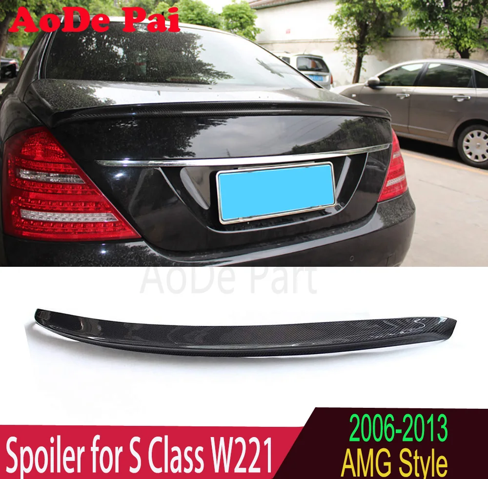 

3k Twil Real Carbon Fiber Rear Boot Trunk Ducktail Wings Spoiler for Mercedes S Class W221 2006-2013 S280 S300 S320