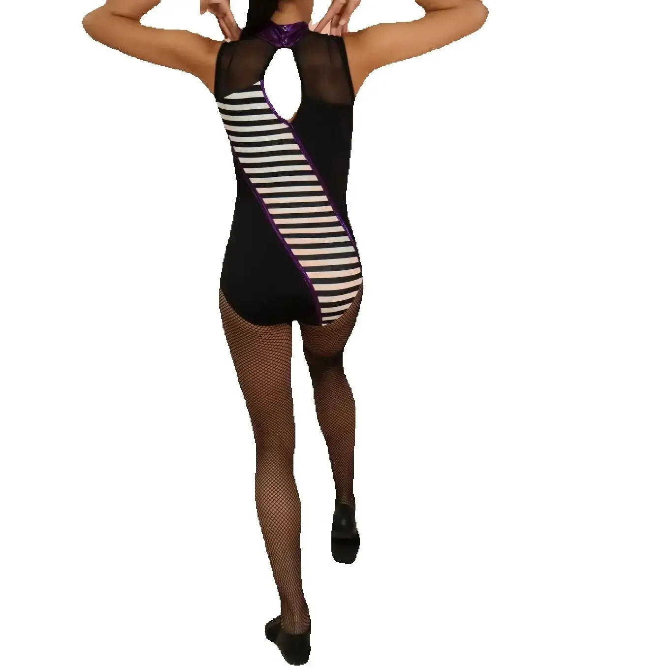

Professional jazz dance costume performance costume Lodysuit Latin costume striped