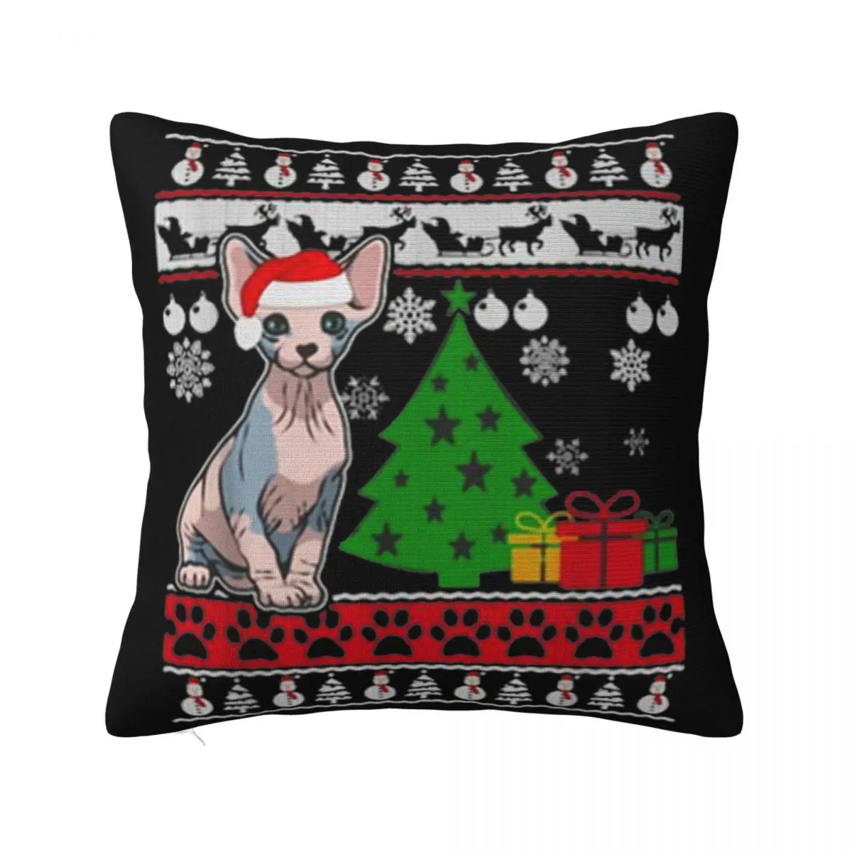 Sphynx Cat Christmas Ugly Christmas Halloween Any Logo Slogan Pop Popular Style Famous Rock Text Pride Movie Pillow Case