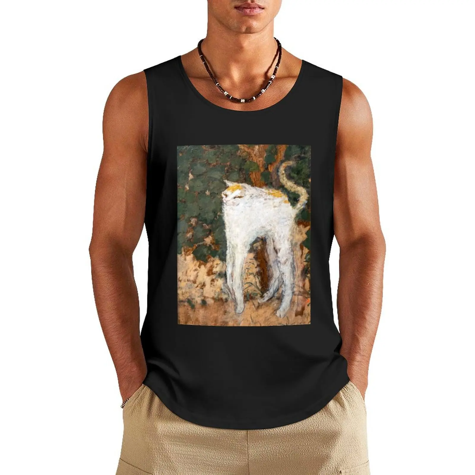 

Pierre Bonnard - The White Cat / Le Chat Blanc Tank Top gym t shirt men muscle t-shirt