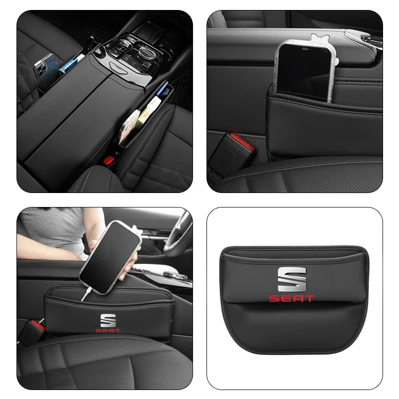 Multifunction Car Seat Gap Organizer Storage Box Pocket Wallet Universal For Seat Leon MK1 MK2 Ibiza 6J 6I Mk3 Ateca Arona Altea