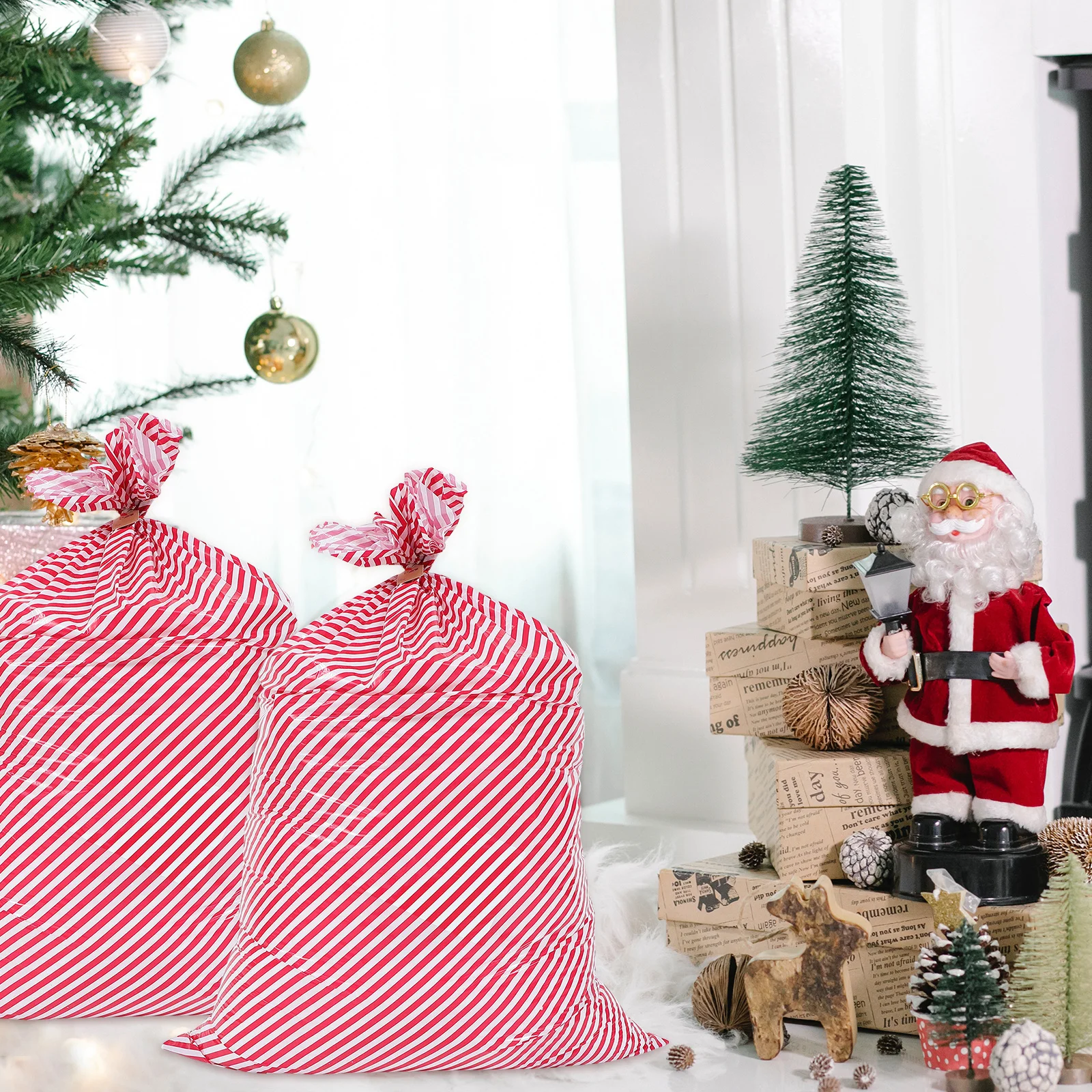 

3Pcs Gift Bags Large Capacity Christmas Festival Gift Packaging Bags Storage Sacks for Party Presents Household Sundries