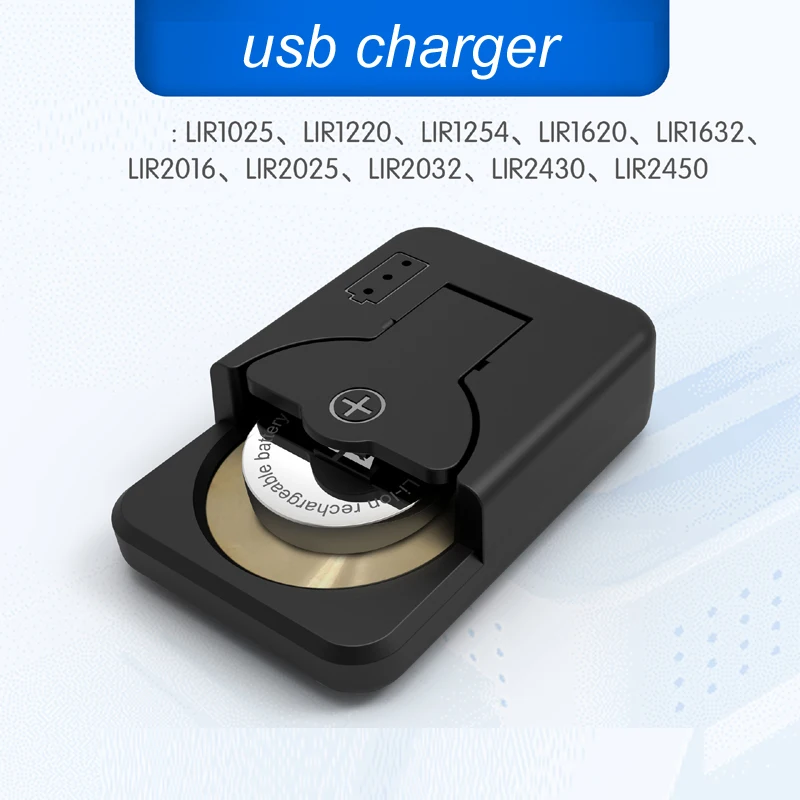 USB TYPE-C Charger For Button Bettery Rechargeable 3.6V Lithium LIR2032 LIR2450 LIR2477 LIR/2430/2025/2016/1632/1620/1220  4.2V