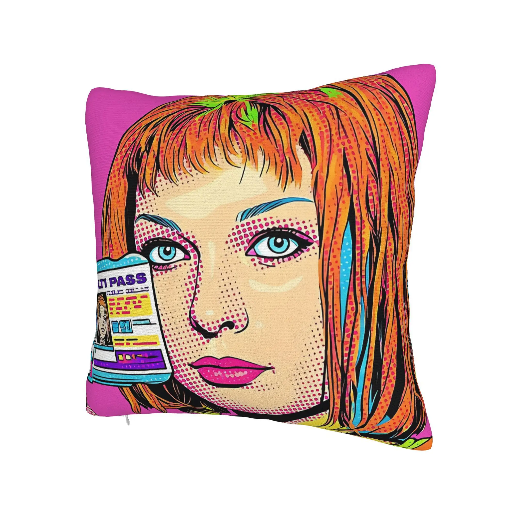 Leeloo S Multi Pass Themed Decorative Throw Pillow Covers Set for Sofa Bed or Chair - Double Sided Print - Instantly Add Texture and Style to Your Living Space