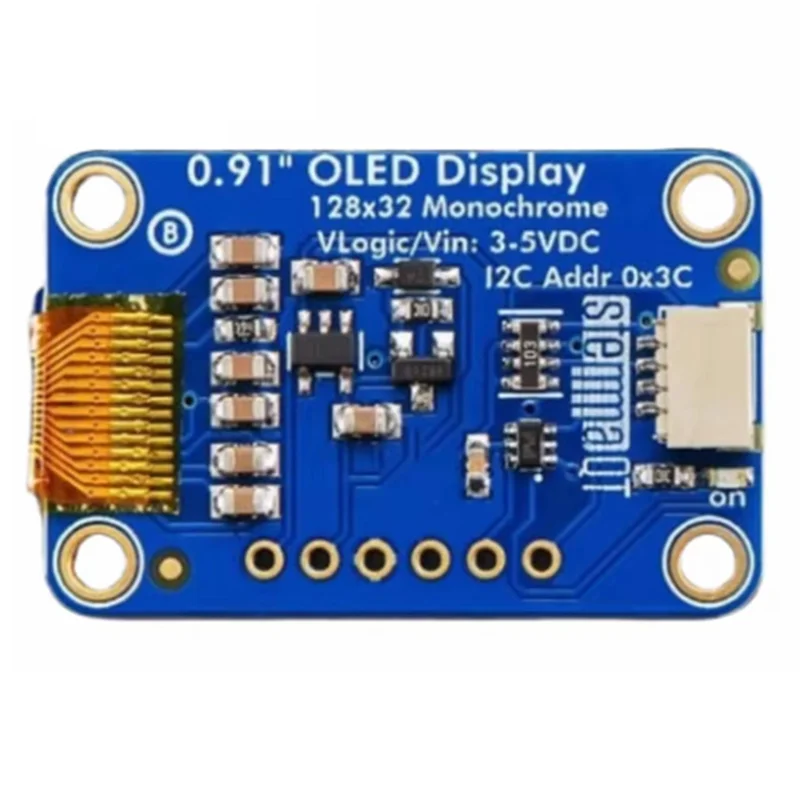 CABE-QT/QWIIC OLED Display Module 0.91 Inch 128X32 Monochrome I2C-STEMMA LCD Screen DIY Module