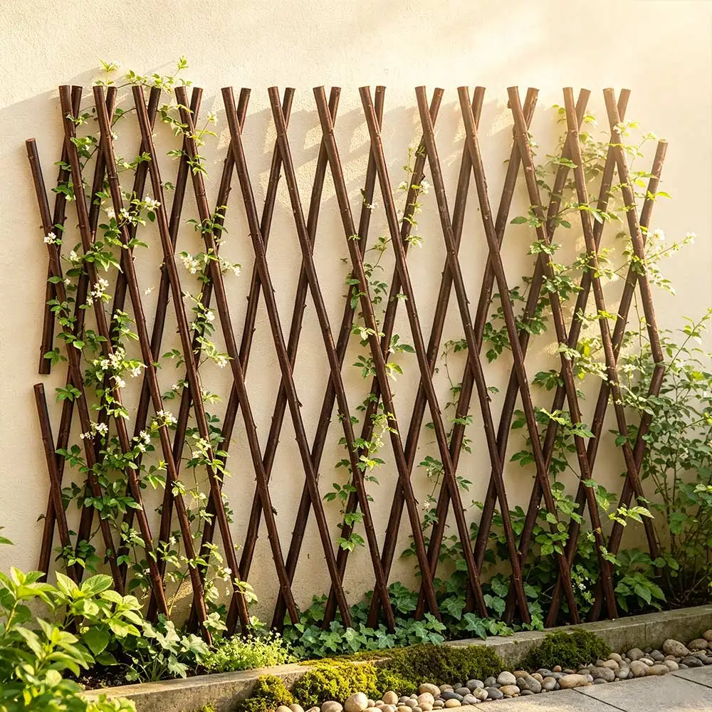 Courtyard Home Telescopic Decorative Willow Plant Support Garden Trellis Fence Lattice