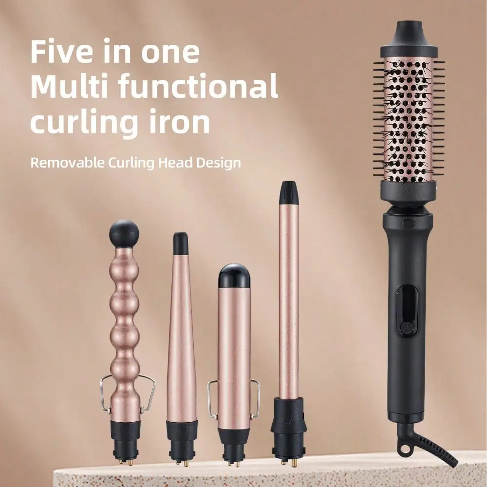 Hot-Selling Fluffy Comb For Hair Change, All-In-One Curling Iron, Big Wave Egg Roll Stick, Three Tubes Of Water Wave Curling Iron, Straight Hair.
