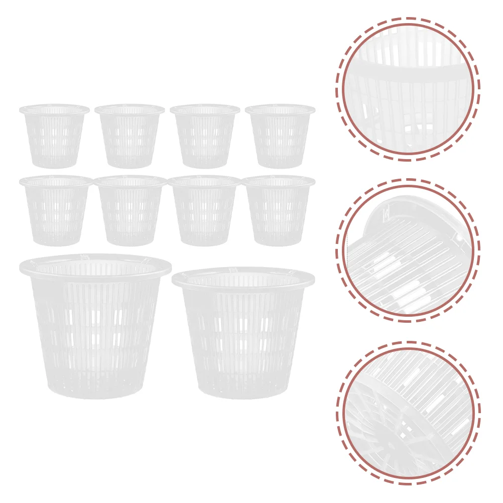 

10 Pcs Orchid Pot Plastic Planting Cups Nursery Garden Flowerpot Ventilation Containers Pots Planters