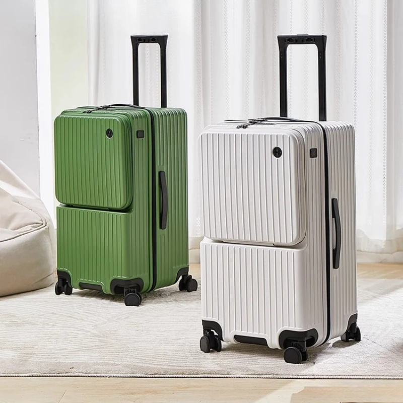 Front open suitcase for boys 20-inch new multi-functional 28-inch large-capacity tie rod password suitcase for women