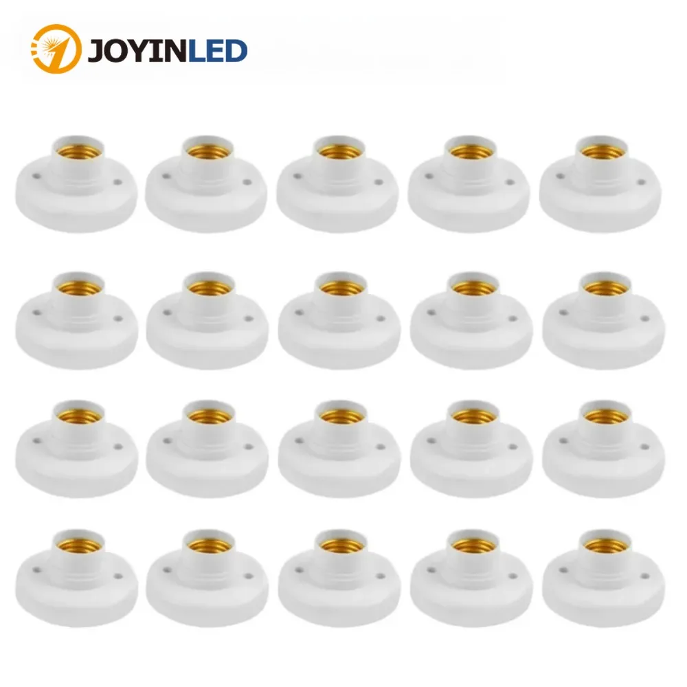 

JOYINLED 50/100Pcs E27/14 Screw Cap Socket White Ceiling Light Lamp Bulb Fixing Base Stand Light Bulb Holder Light Accessories