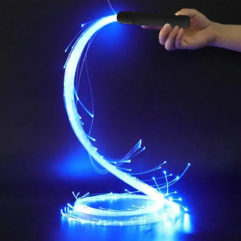 Fiber Optic Whip 360 Degree Rotating Light Up Dance Rave Accessories Reusable Battery For Music Festival Dancing Whips