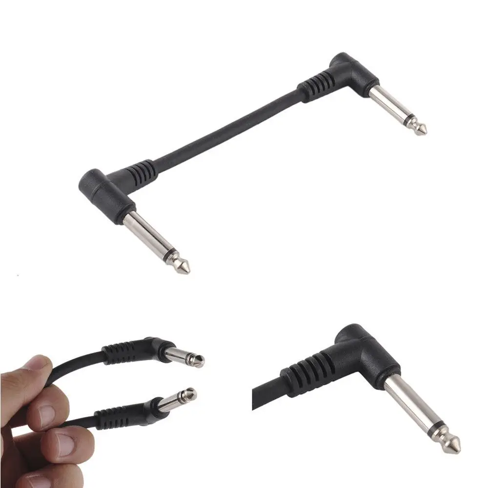 

PC Right Angle Jumper Leads 15cm Audio Connector Effect Pedal Instrument Guitar Pedal Cable Patch Cable Connect Normal 2 Plugs