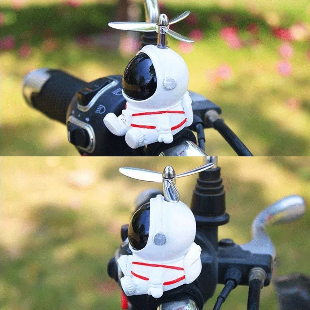 Creative Astronaut Duck Bike Decoration with Propeller MTB Motorbike Scooter Handlebar Decro Accessories Resin Kids Bike