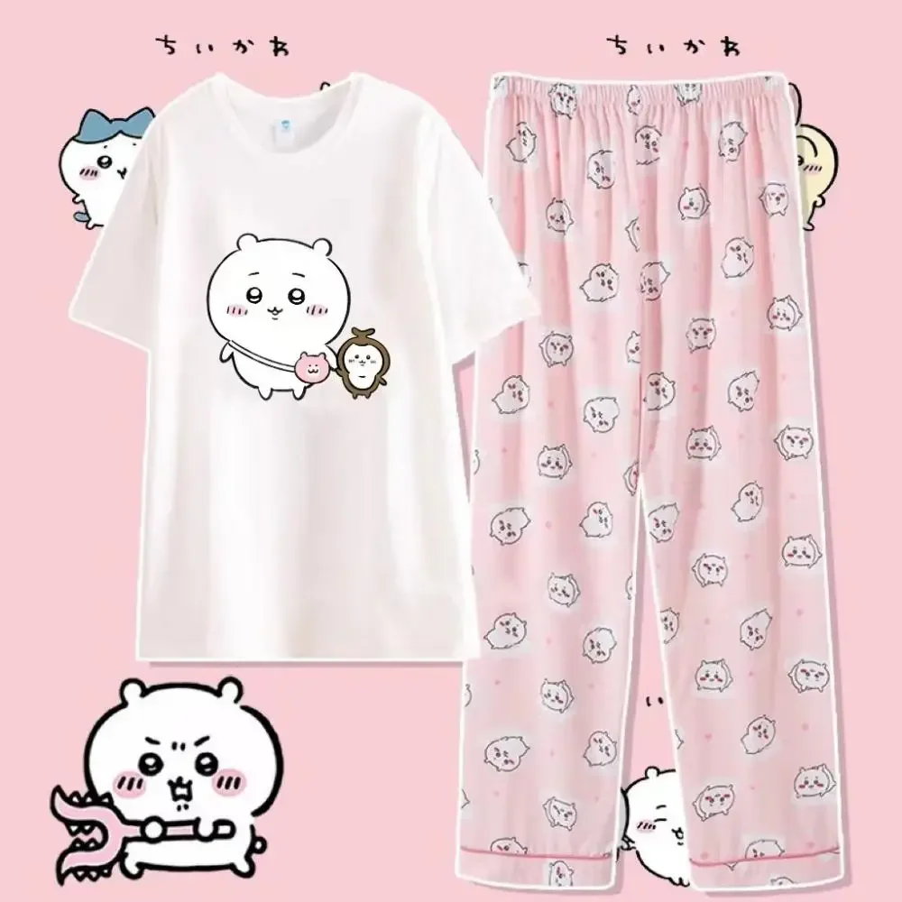 Sommer Usagi Reine Baumwolle Pyjamas Anzug Anime Kawaii Kurzarm Lange Hosen Hachiwares Lose Niedlichen Cartoon Mädchen Hause Outfit Geschenk