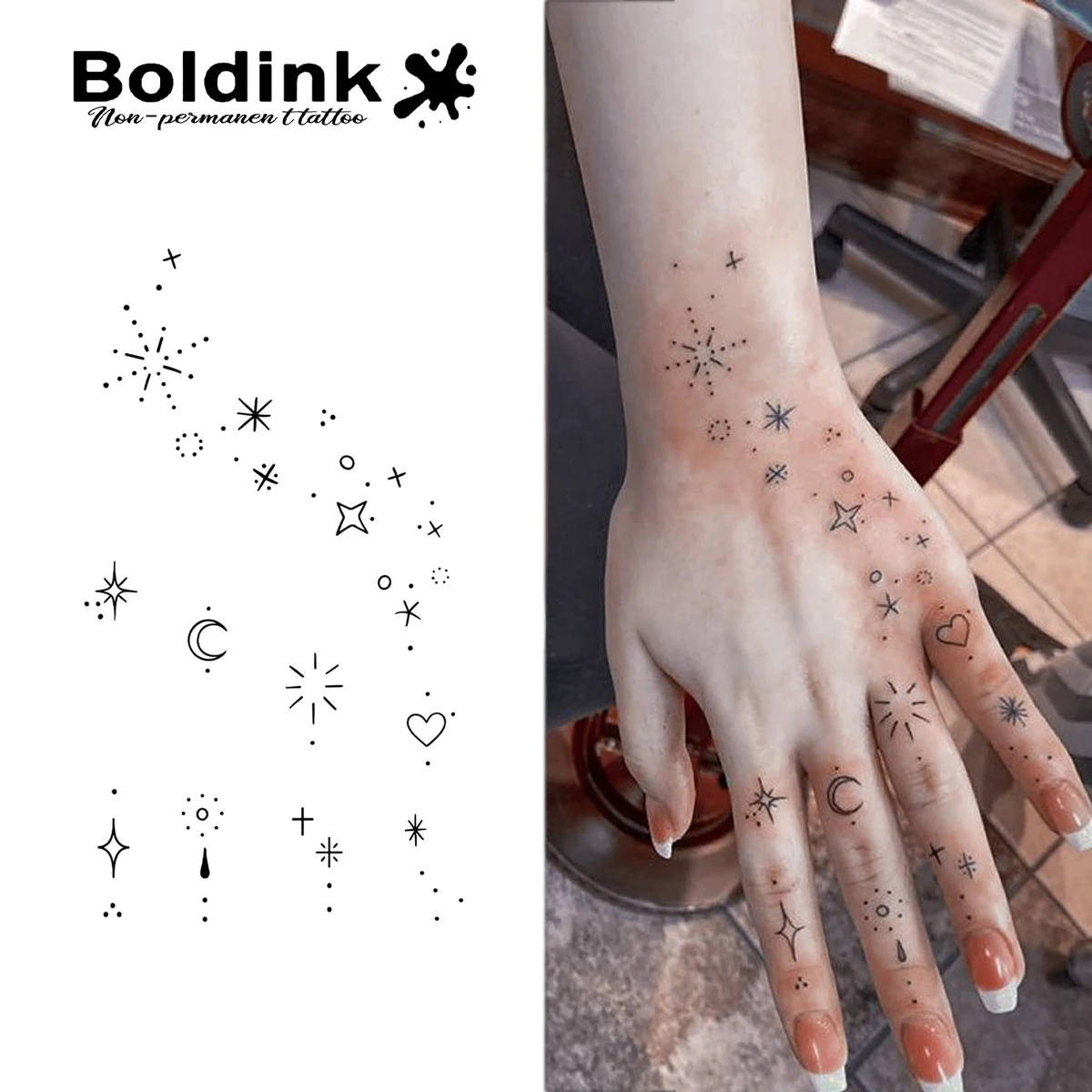 

Временная татуировка «Звездное небо», длится до 15 дней, водонепроницаемая полуперманентная наклейка New Tech