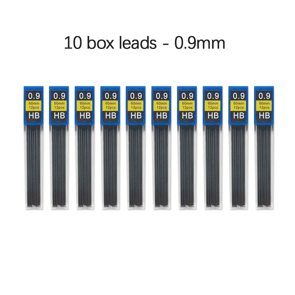 Transparenter Druckbleistift 0,3, 0,5, 0,7, 0,9 mm mit Minenminen-Set zum Skizzieren, automatische Bleistifte, Kunst, Zeichnen, Malen