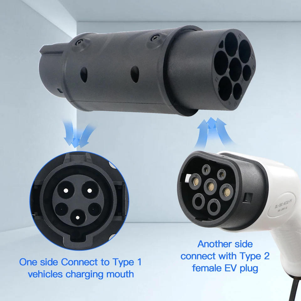 EV充電器プラグアダプタータイプ2対1 ev充電器j1772 evコネクタプラグ