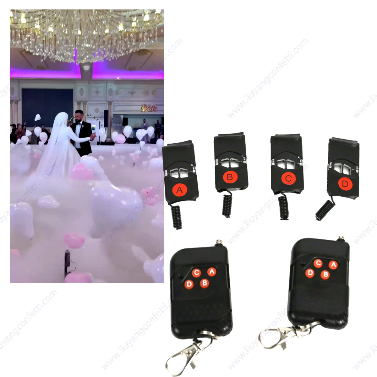 Wedding Remote Control Balloon Kit Explode Blaster Machine Bride Decoration Marriage Bride Couple Entry Christmas New Year Party