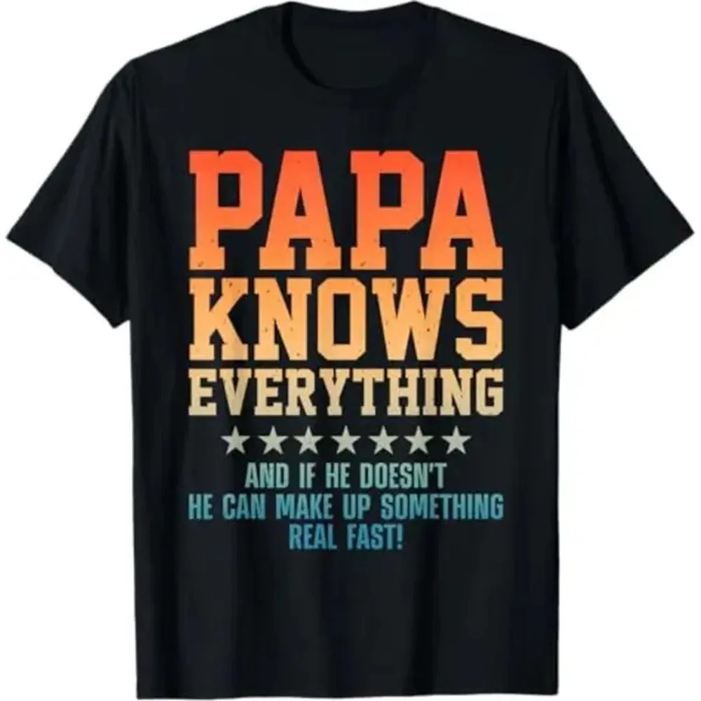 100% Cotton Golf Gift T-Shirt For Men and Women Best Papa Art For Grandpa From Grandkids Father's Day Papa T-Shirt