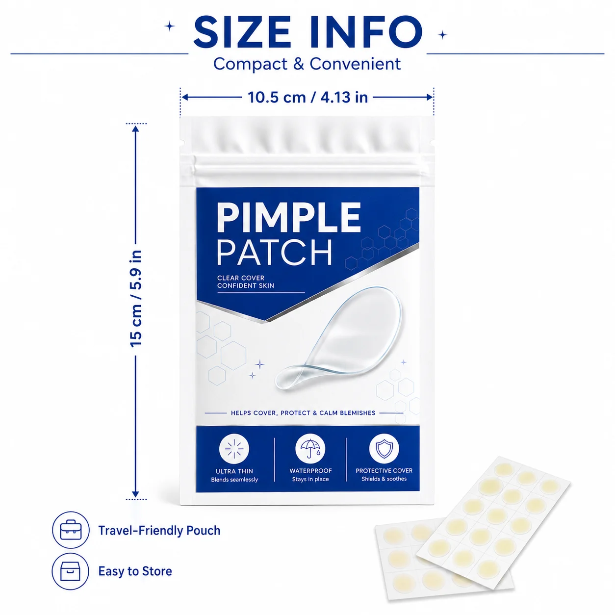 372Pcs Hydrocolloid Facial Patches, Yellow & Clear Blemish Cover Stickers, Gentle Invisible Skin Care, Day & Night Use