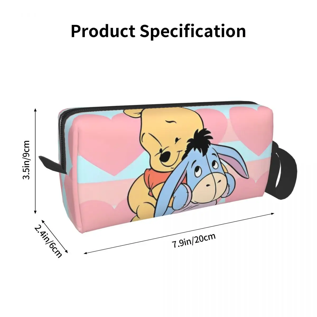 Winnie The Pooh Bear And Eeyore Bolsas de maquiagem masculinas Bolsa de cosméticos elegante estojo organizador de maquiagem ao ar livre