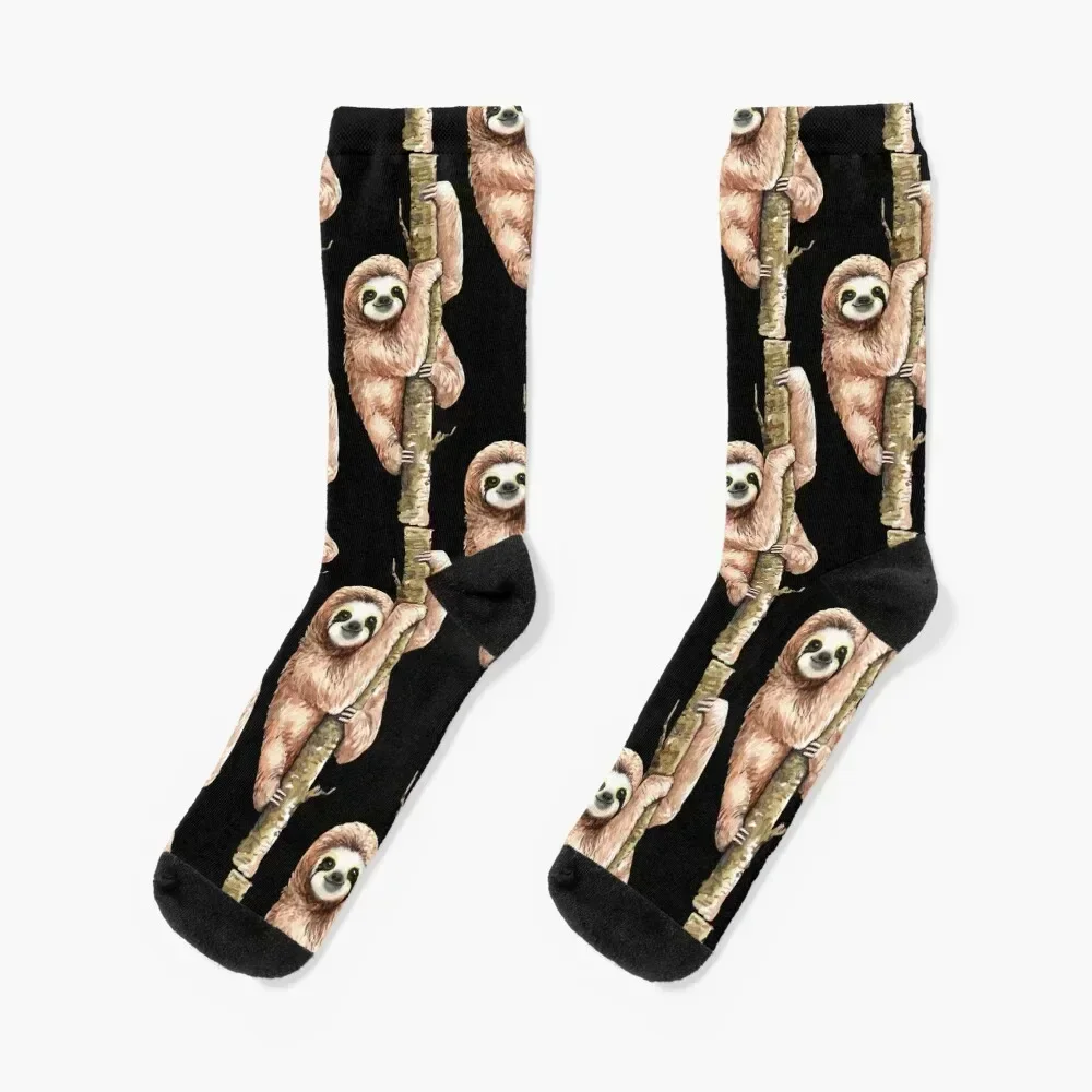

Sloth On A Tree Socks golf FASHION cartoon shoes Socks For Girls Men's hockey kids sports stockings Non-slip Mens Socks Women's
